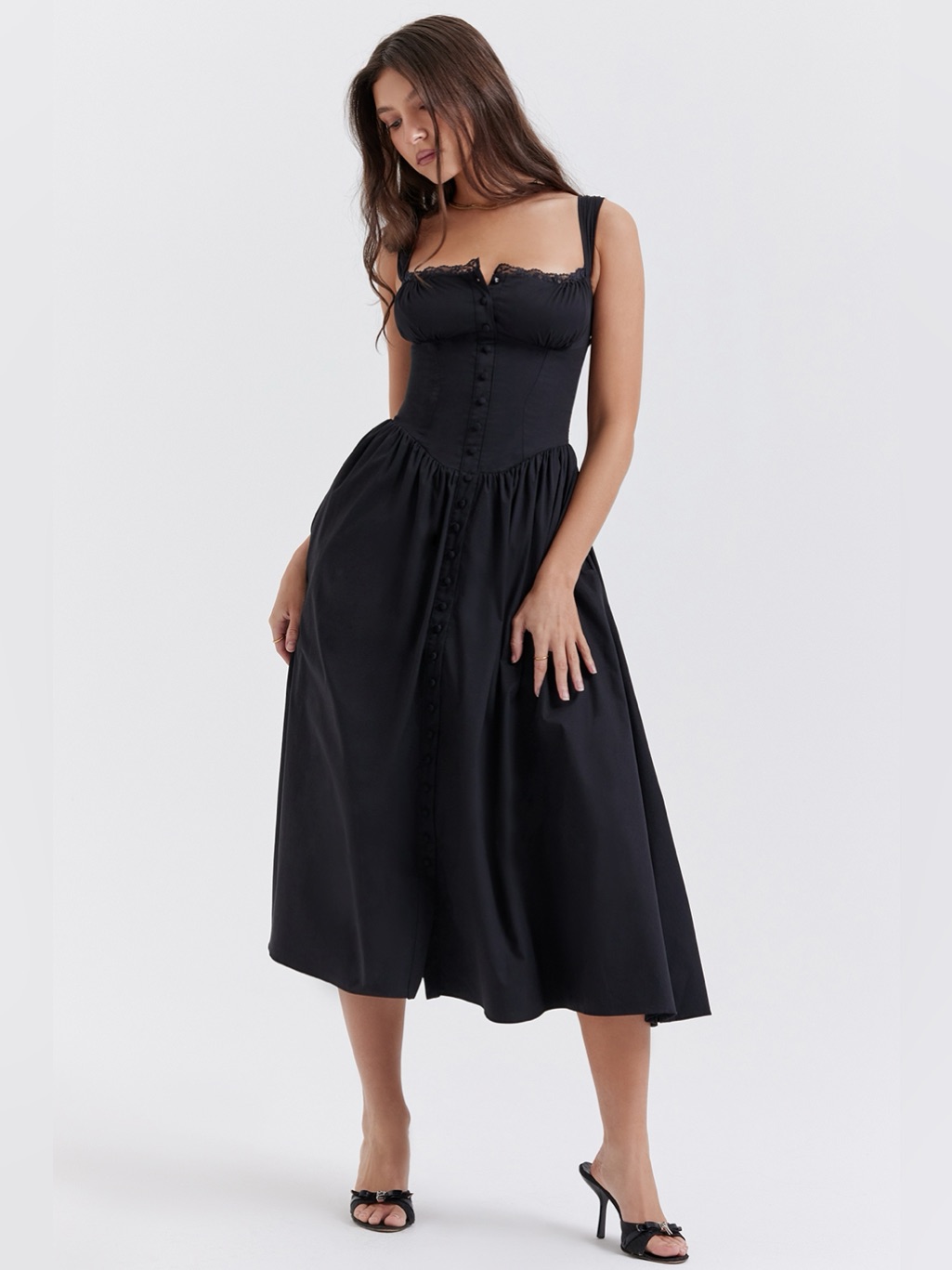 My26 House Of Cb Tatiana Black Midi Sundress